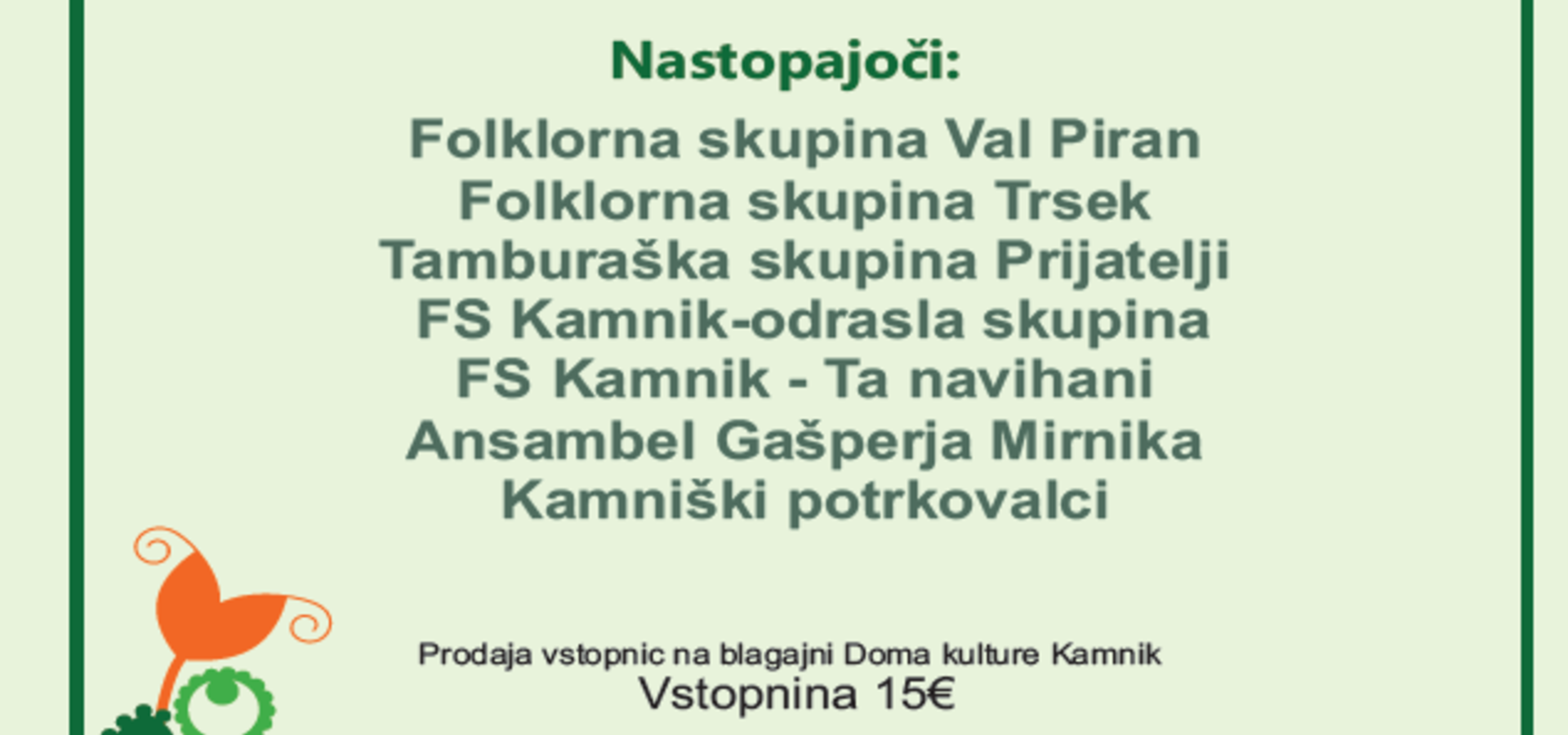 Folklorna skupina Kamnik: Ples in glasba izpod kamniških planin 2024