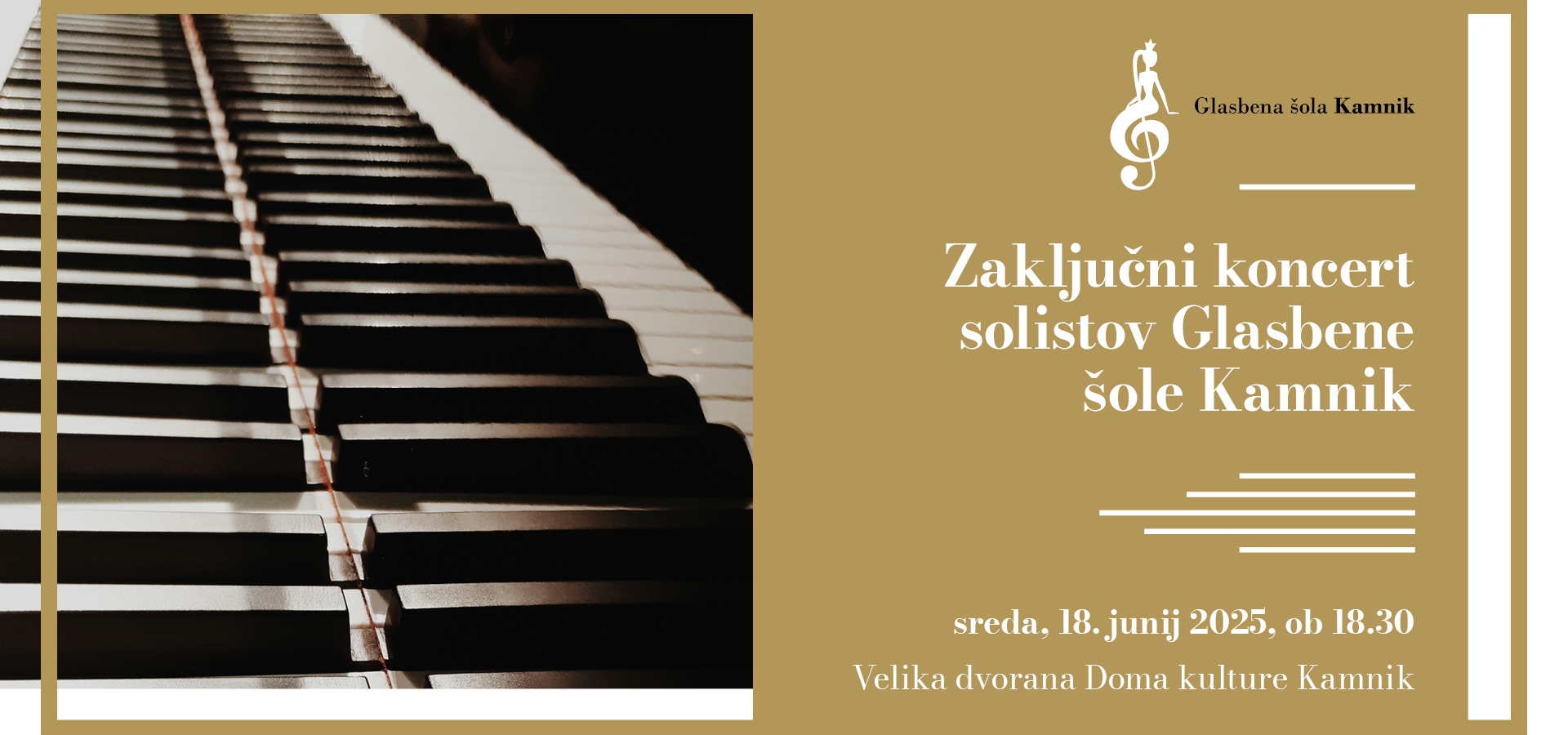 Glasbena šola Kamnik: Zaključni koncert solistov Glasbene šole Kamnik