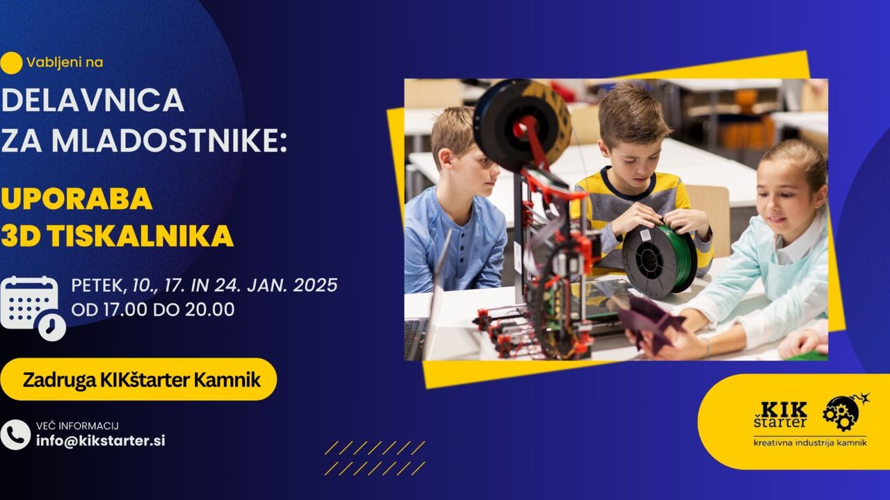 Delavnica za mladostnike: Uporaba 3D tiskalnika