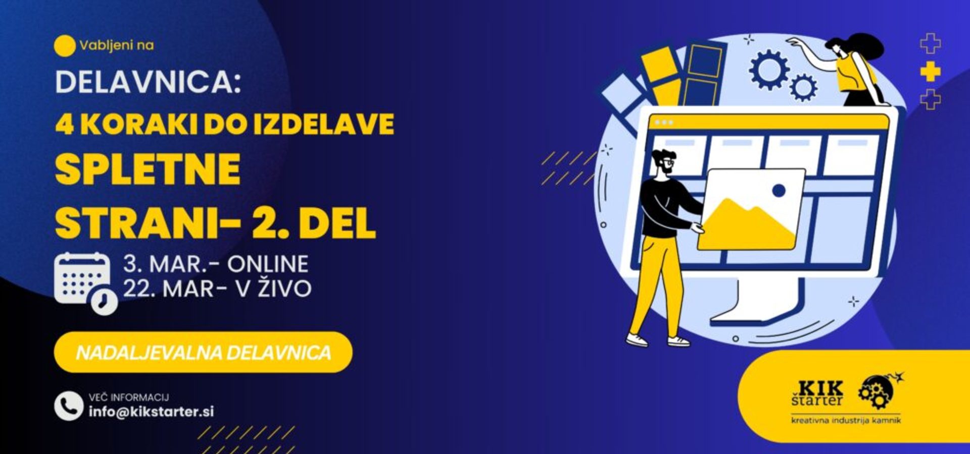 Delavnica: Nadaljevanje izdelave spletne strani (nadaljevalna delavnica)