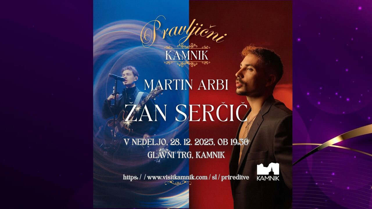 Pravljični Kamnik - prednovoletni koncert: Žan Serčič s predskupino Martin Arbi