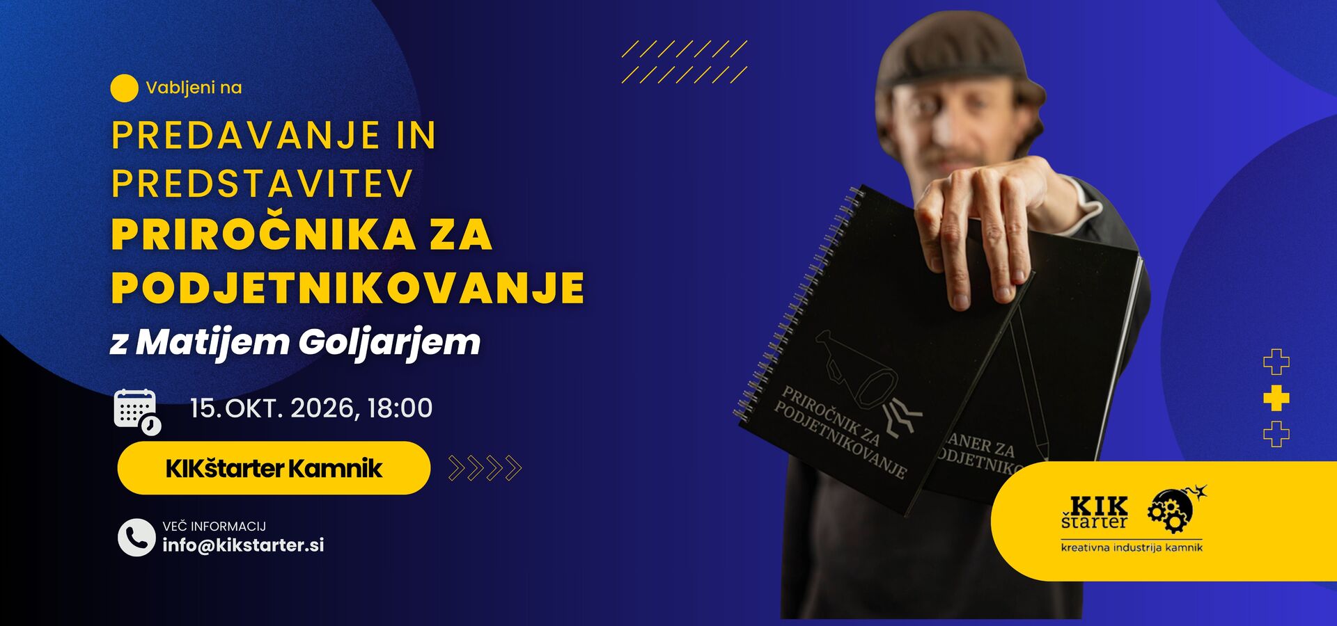 Predavanje in pogovorni večer z Matijem Goljarjem: Podjetnikovanje