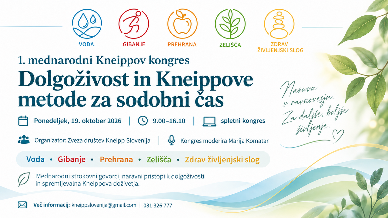 Kneippov kongres: Dolgoživost in Kneippove metode za sodobni čas